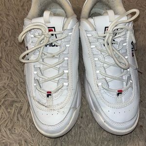 Used white Fila sneakers size 8.5